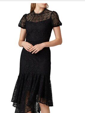 Shoshanna Trinnette Mock Meck Lace Midid Dress